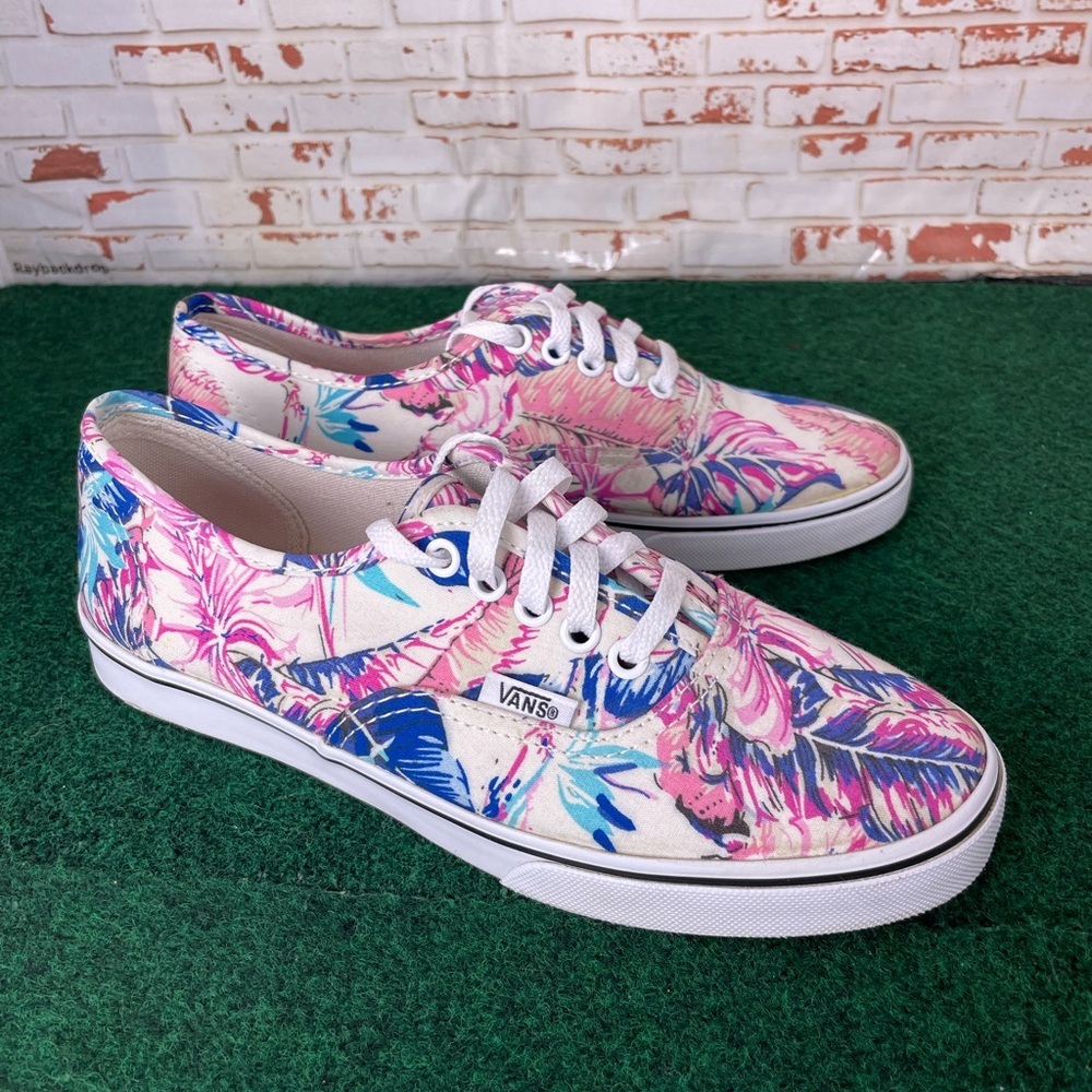 Vans Women's Tropical Canvas Sneakers - Pink and Blue